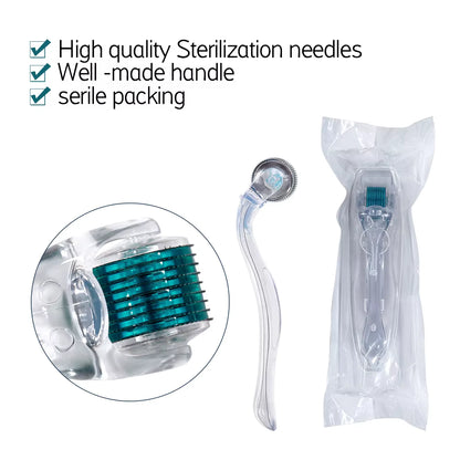 540 Titanium Face Roller for Beard Scalp Hair Growth and Scar MTS Microneedling Mesotherapy Face Skin Care Derma Roller