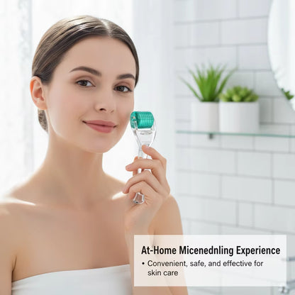 2Pcs Titanium Alloy Derma Roller, 0.25Mm Needle Length, Stainless Steel & Plastic, Manual Use for Skin, Beard, and Hair Care