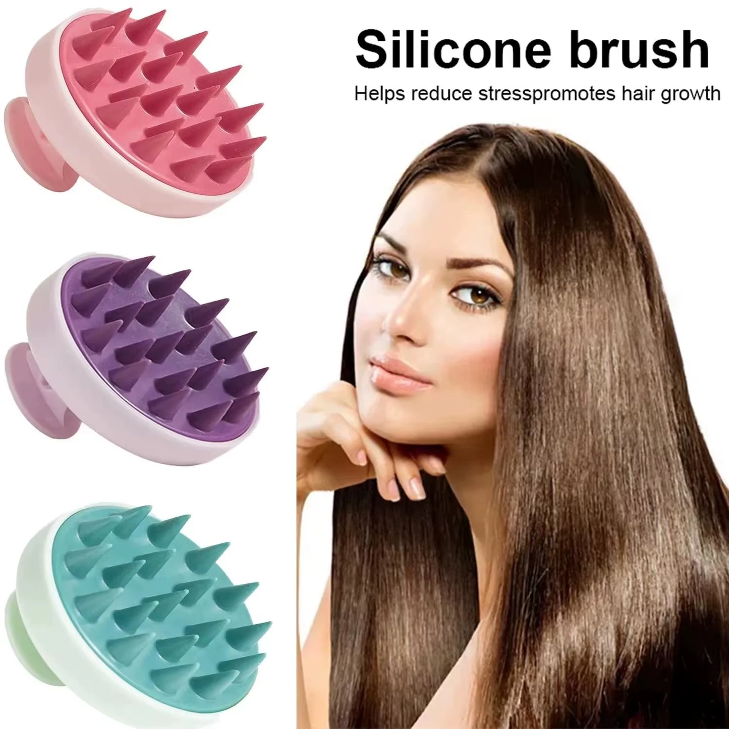 Silicone Shampoo Brush Scalp Antipruritic Massage Hair Washing Combs Body Cleansing Exfoliator Bathing Brushes Hairdressing Tool