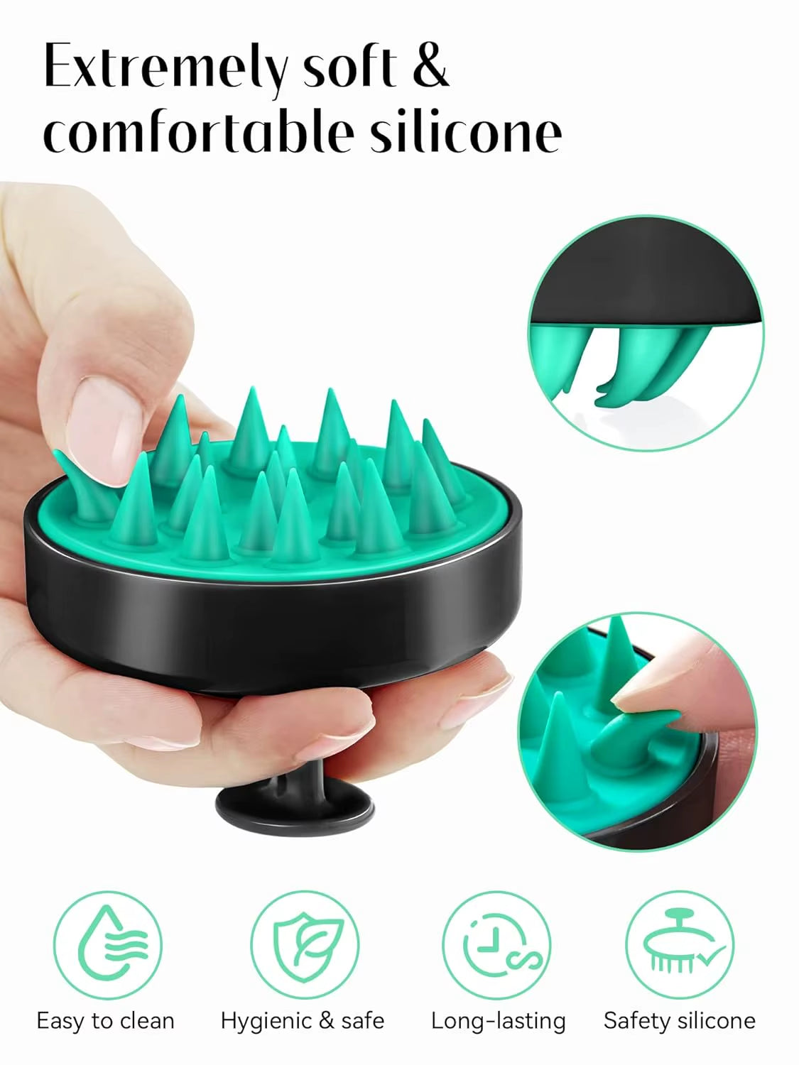 Scalp Massager Hair Growth, Soft Silicone Scalp Scrubber Shampoo Brush for Exfoliation, Dandruff Removal Head Massage Brush