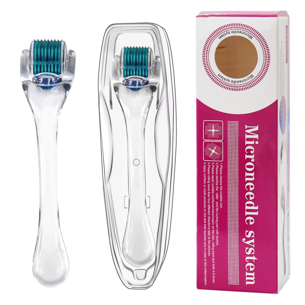 540 Titanium Face Roller for Beard Scalp Hair Growth and Scar MTS Microneedling Mesotherapy Face Skin Care Derma Roller