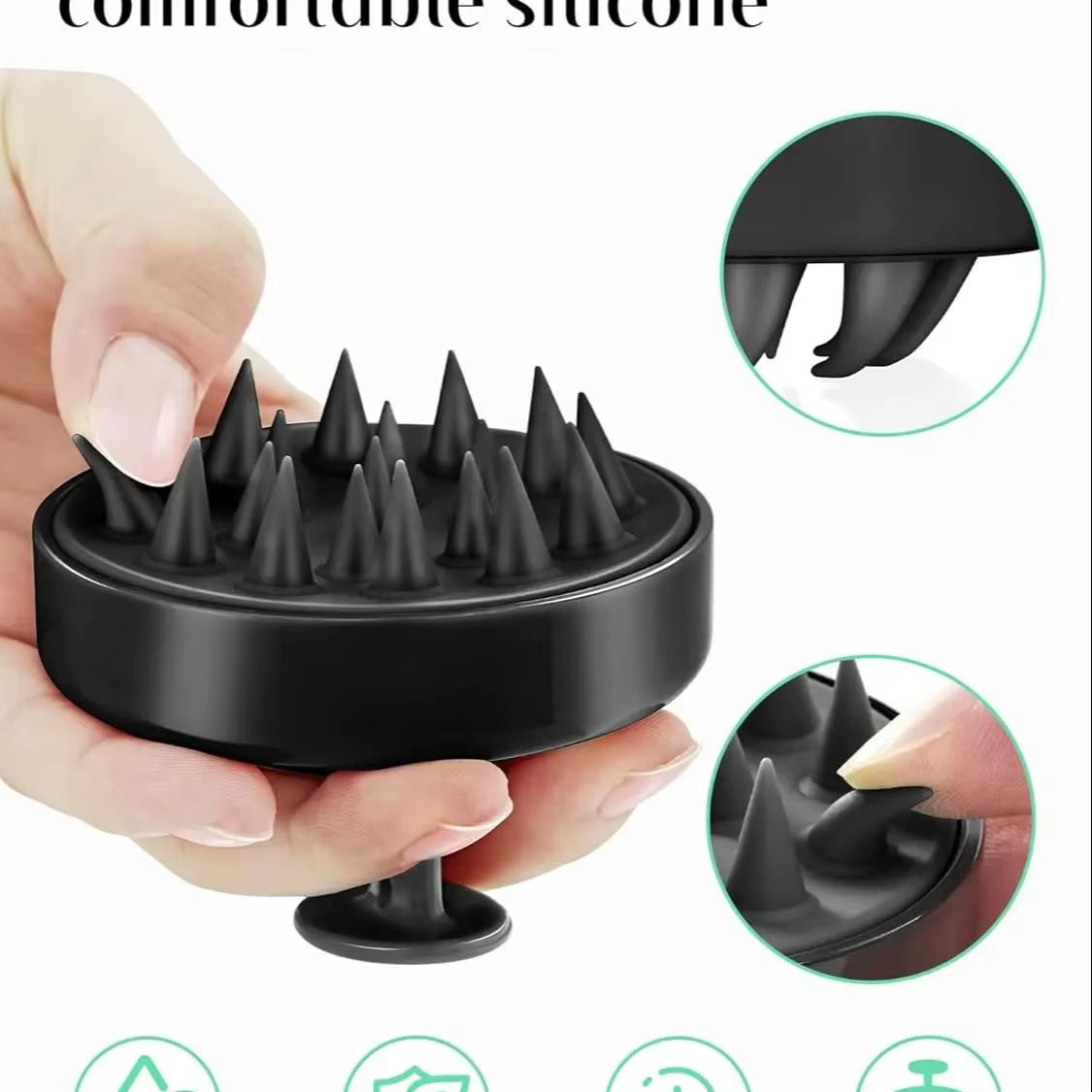 Scalp Massager Hair Growth, Soft Silicone Scalp Scrubber Shampoo Brush for Exfoliation, Dandruff Removal Head Massage Brush